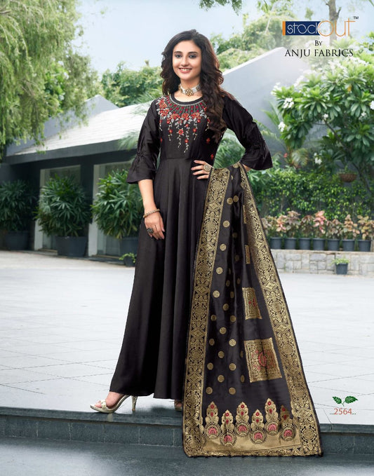 Beautiful designer gown with silk duppatta