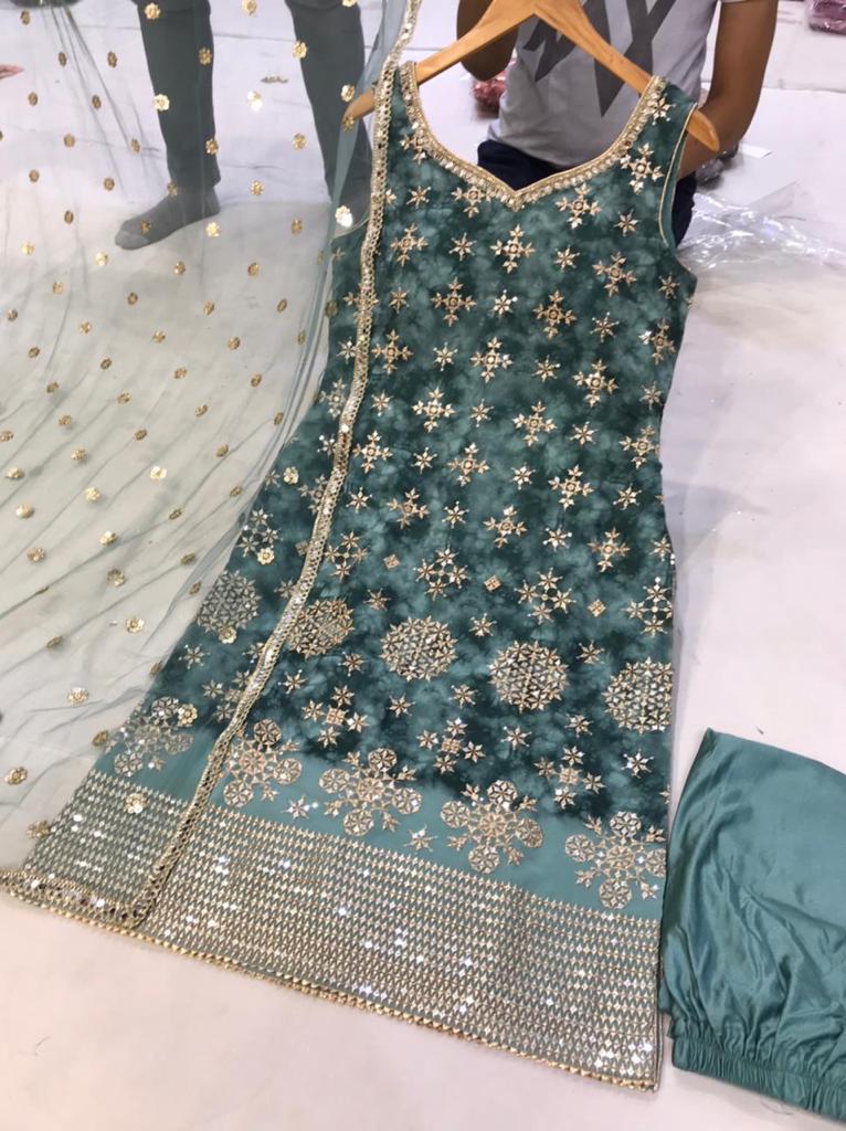 Beautiful designer straight churidaar suit