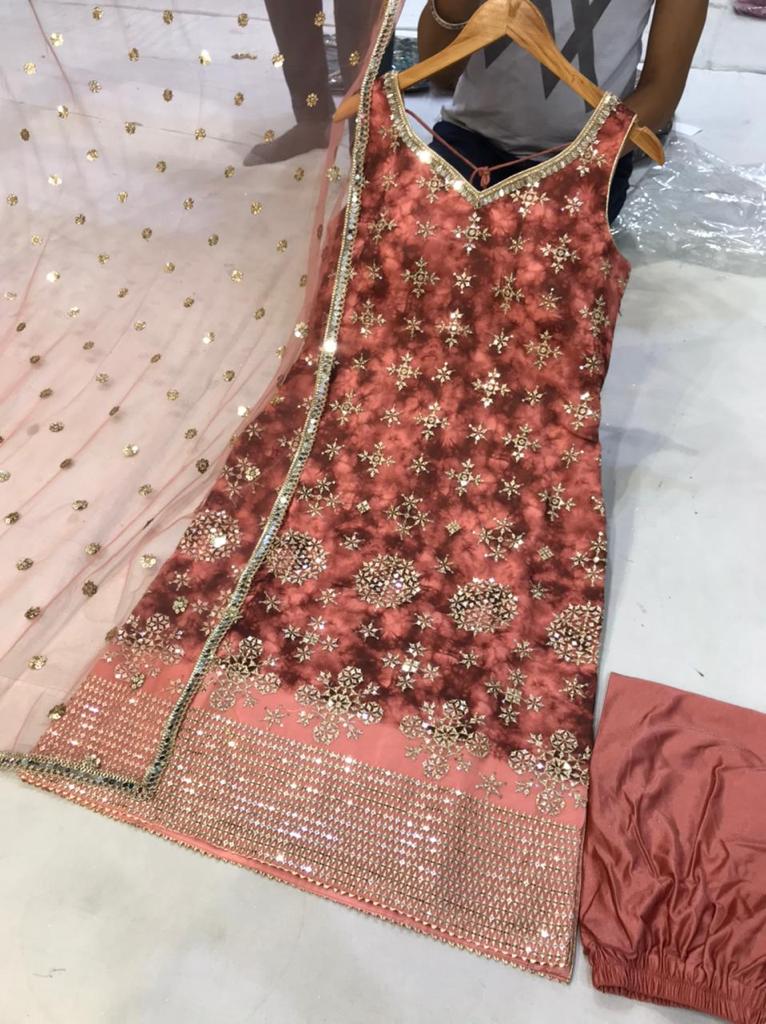 Beautiful designer straight churidaar suit