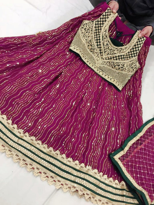 Beautiful designer sequins work readymade lengha choli