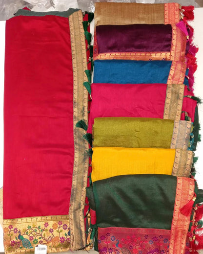 Beautiful designer silk saree with border