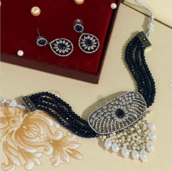 Beautiful designer American Diamond Choker Necklace Set