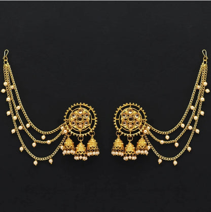 Beautiful designer studs with bahubali earrings