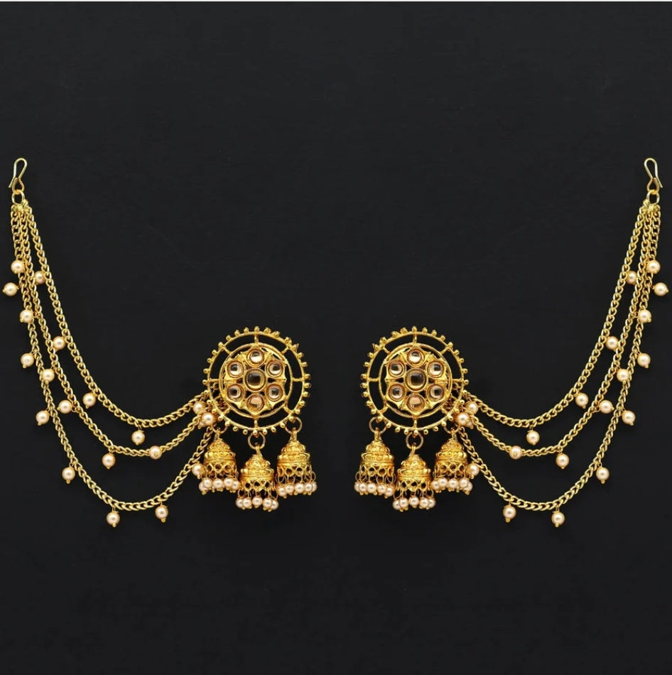 Beautiful designer studs with bahubali earrings