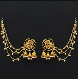 Beautiful designer studs with bahubali earrings