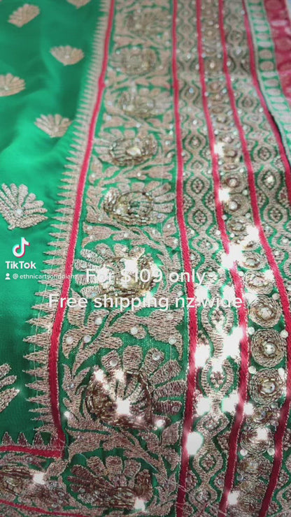 Beautiful designer heavily embroidery saree