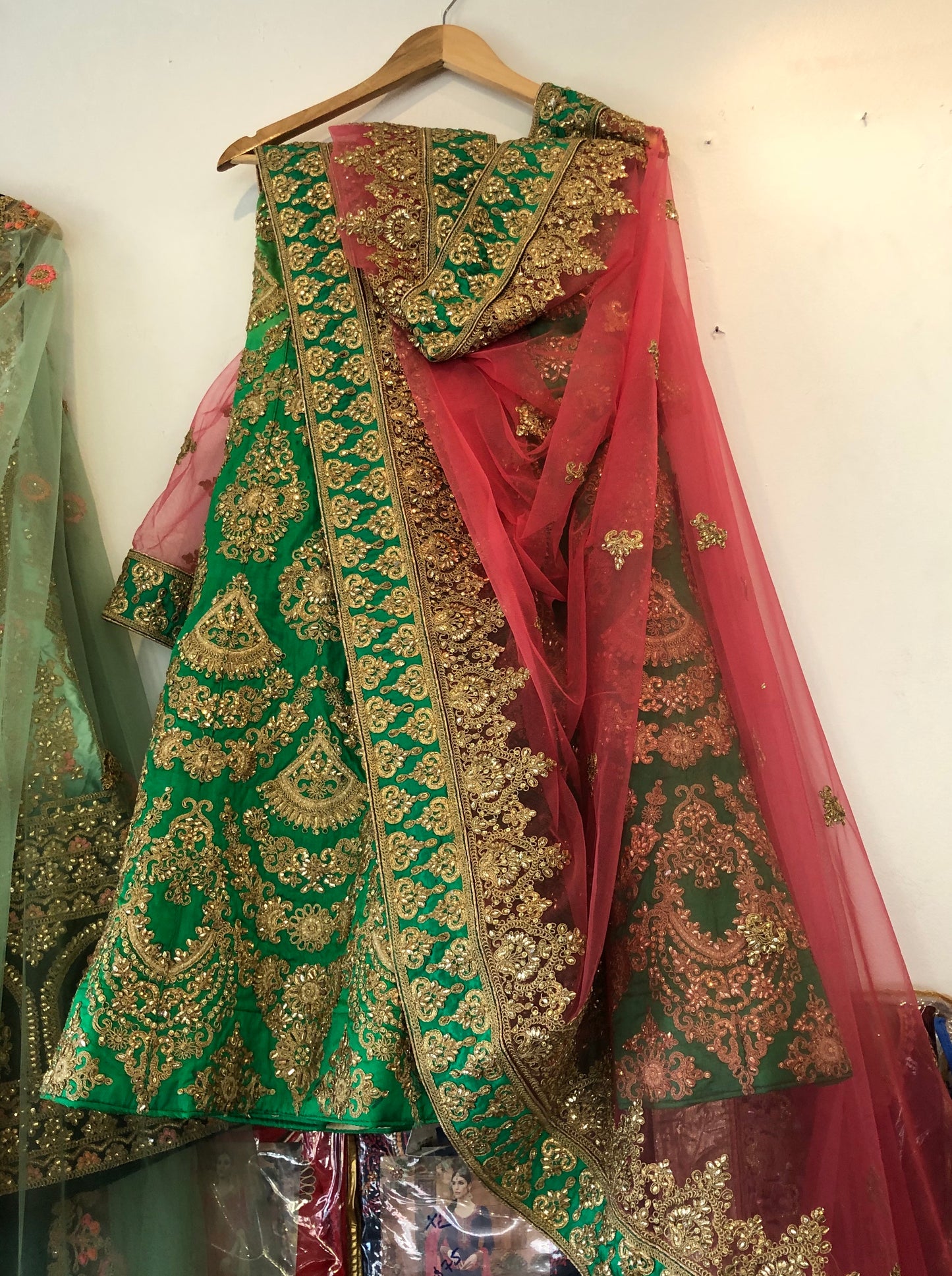 Beautiful designer silk lengha suit