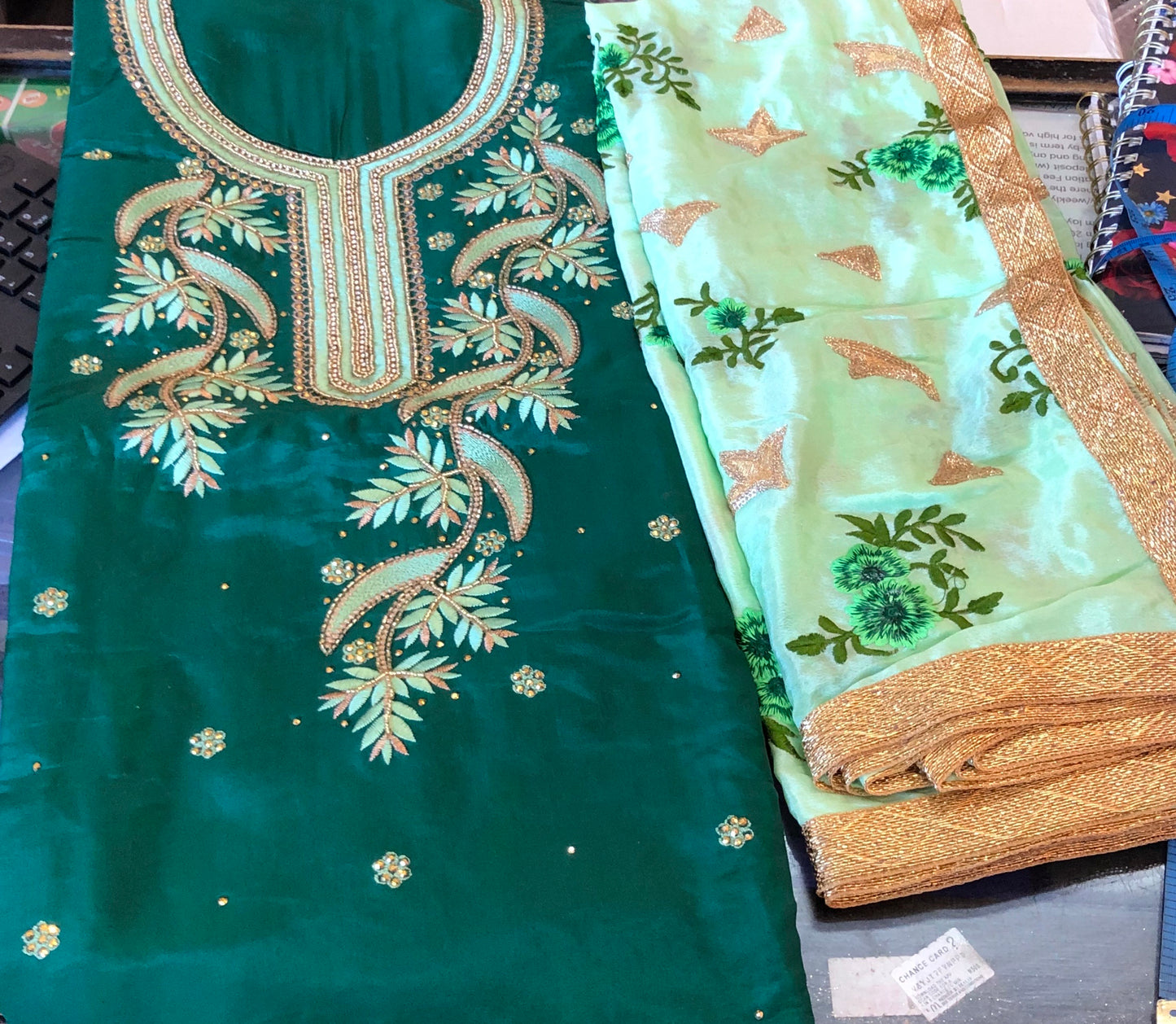 Beautiful designer unstitched Punjabi patiala suit