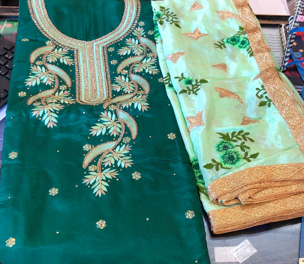 Beautiful designer unstitched Punjabi patiala suit