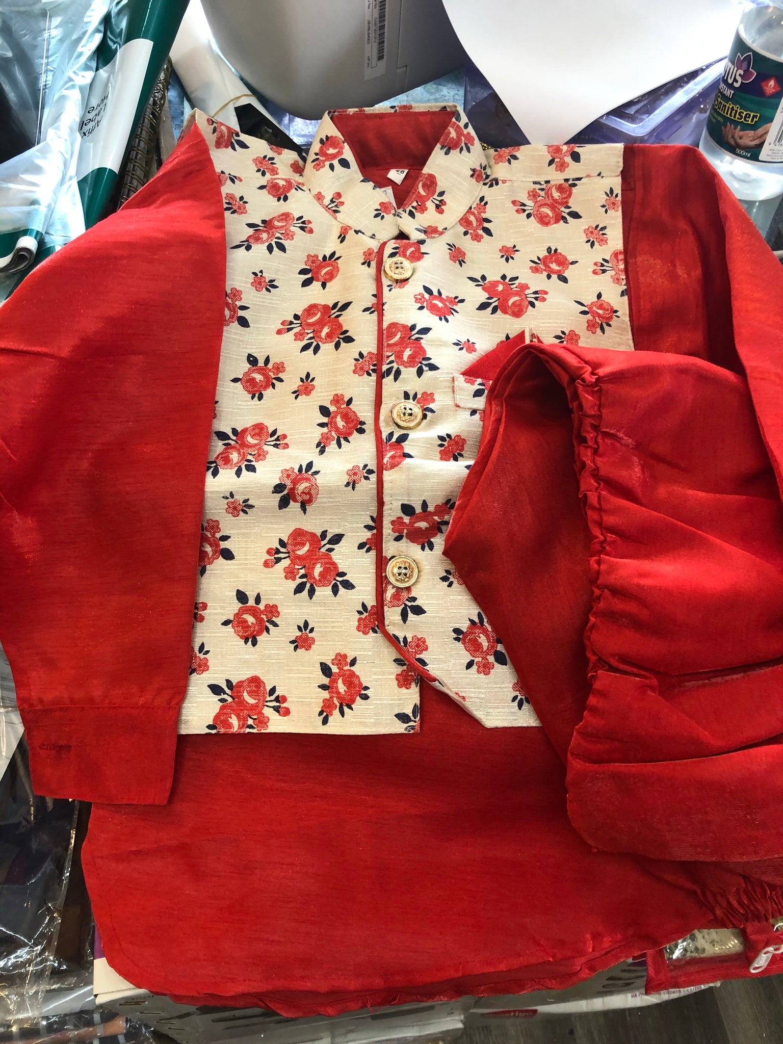 Beautiful designer silk kurta pyjama for kids