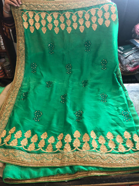 Beautiful designer half & half heavily embroidery saree