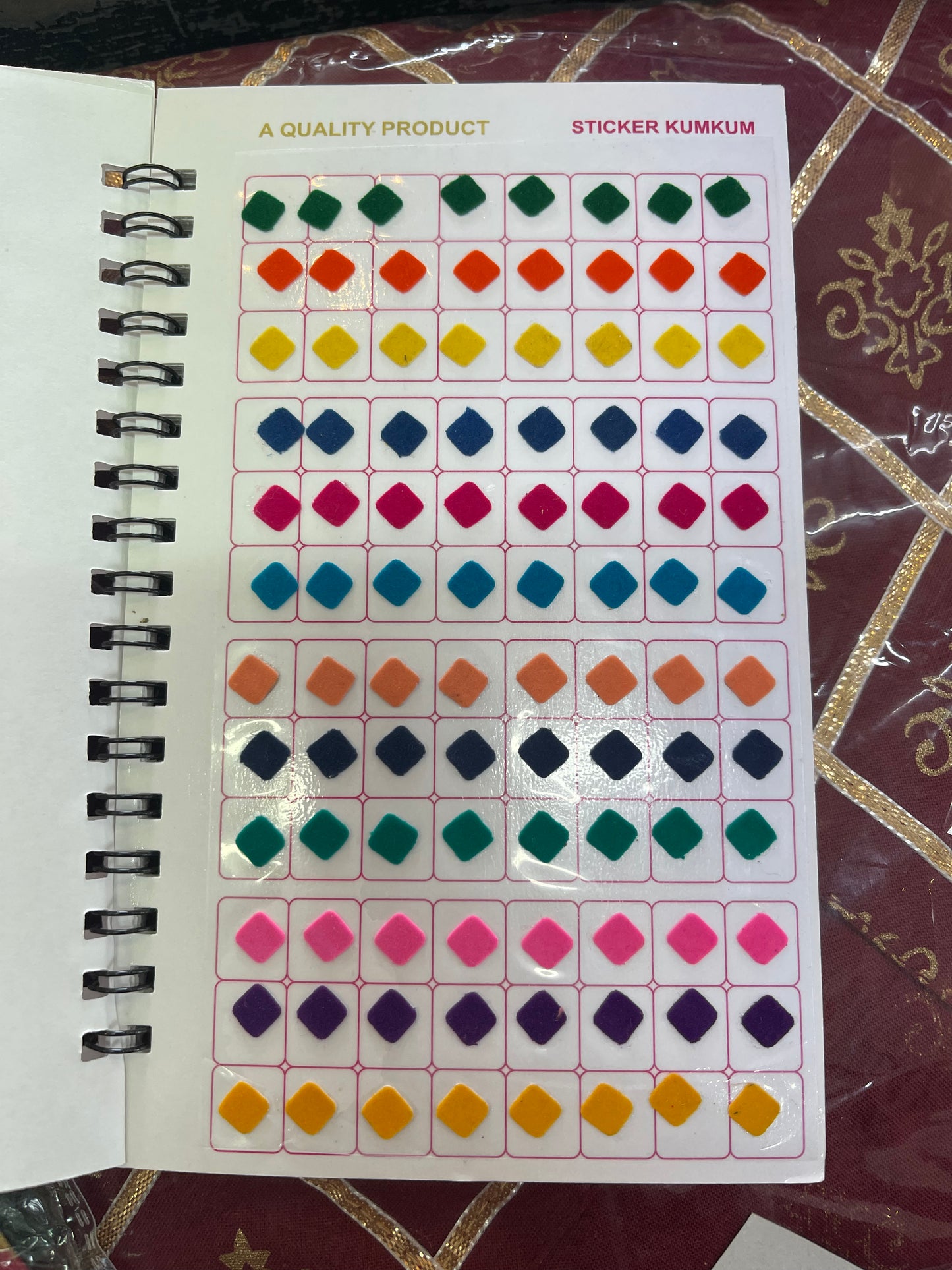 Multicolor velvet bindi book