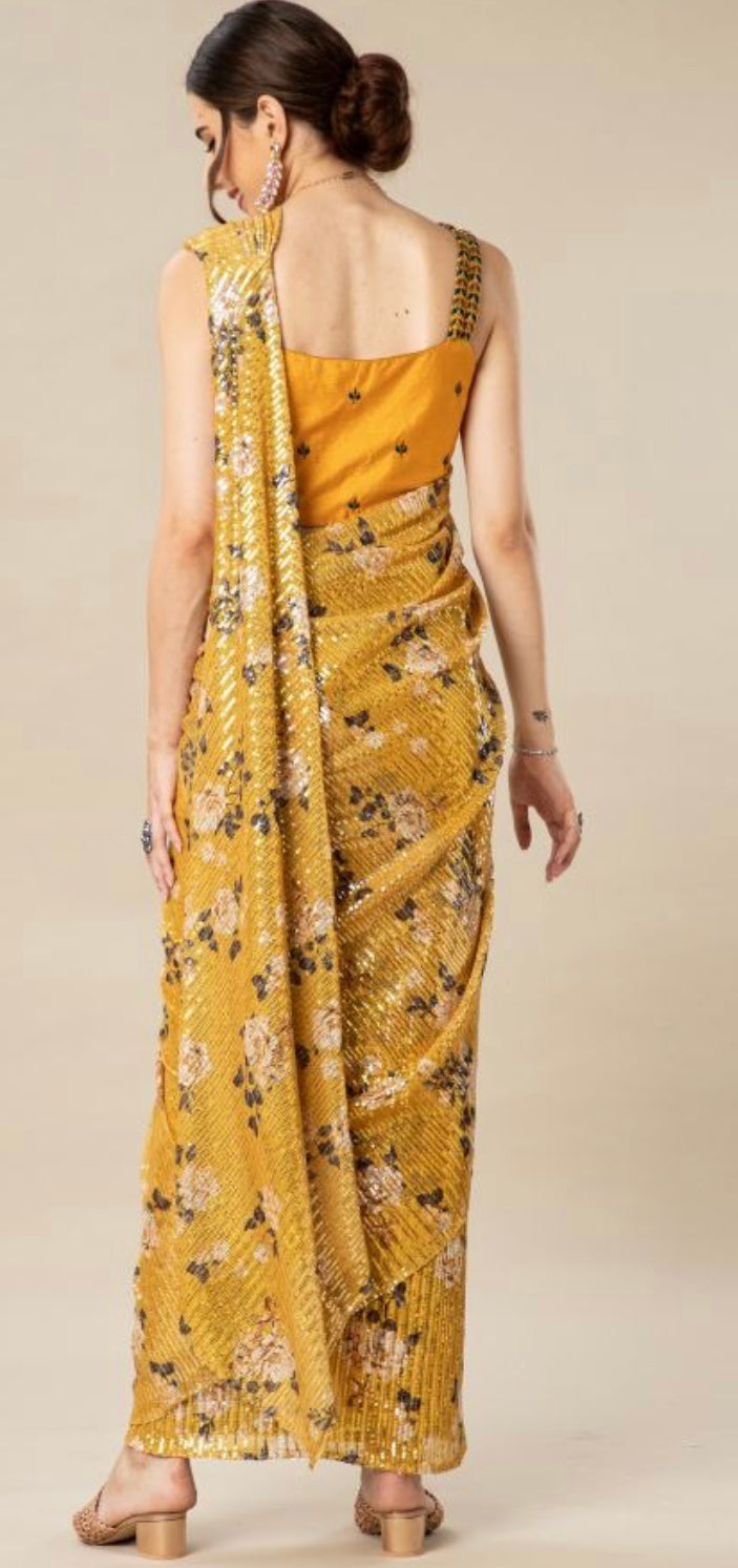 Beautiful designer ready made saree