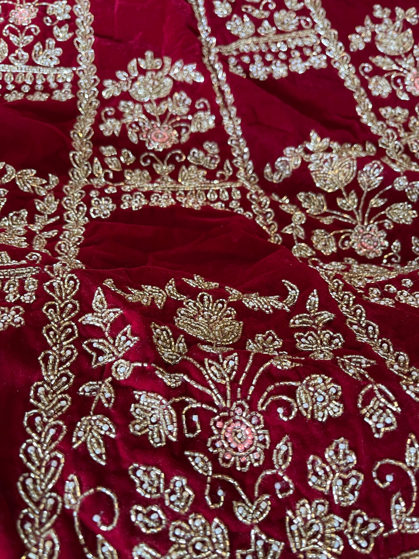 Beautiful designer bridal velvet unstitched lengha