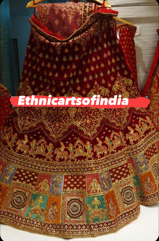 Beautiful designer heavily embroidery bridal lengha