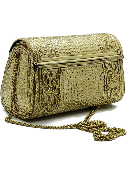 Beautiful designer women gift bridal bag Brass Metal Clutch Sling Bag Indian Ethnic Antique clutch