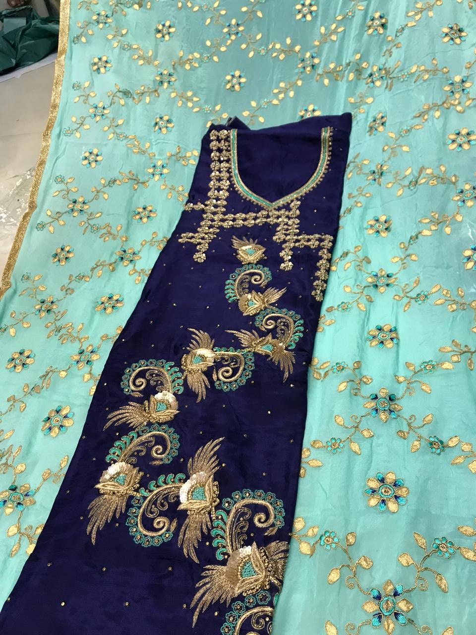 Beautiful designer unstitched punjabi patiala suit