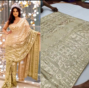 Beautiful designer sequins saree