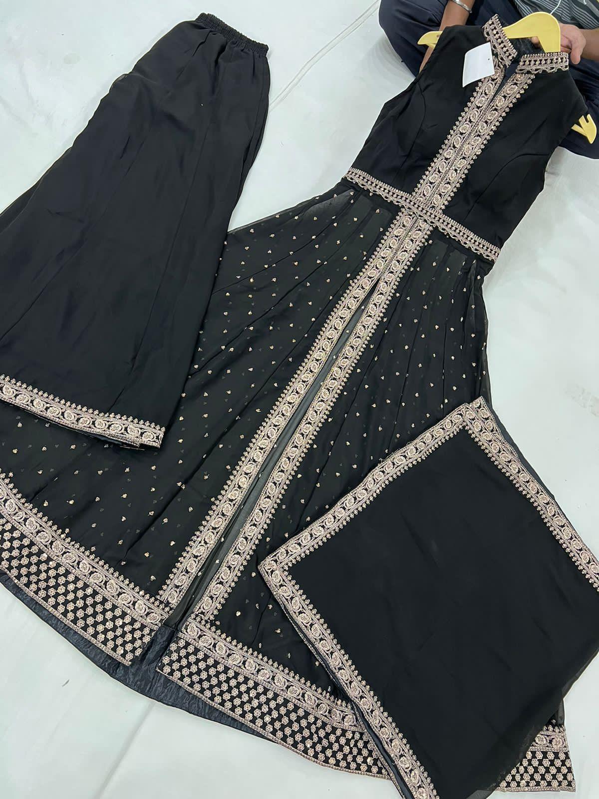 Beautiful designer anarkali suit with plazo