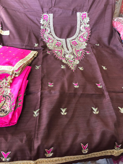 Beautiful designer unstitched pakistani style suit