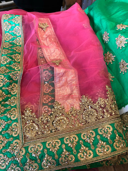 Beautiful designer silk lengha suit