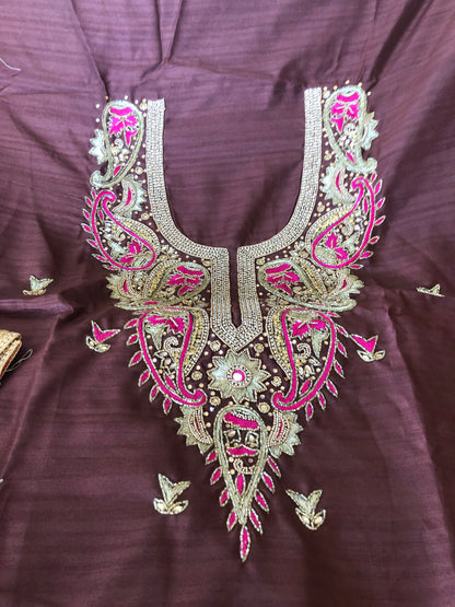 Beautiful designer unstitched pakistani style suit