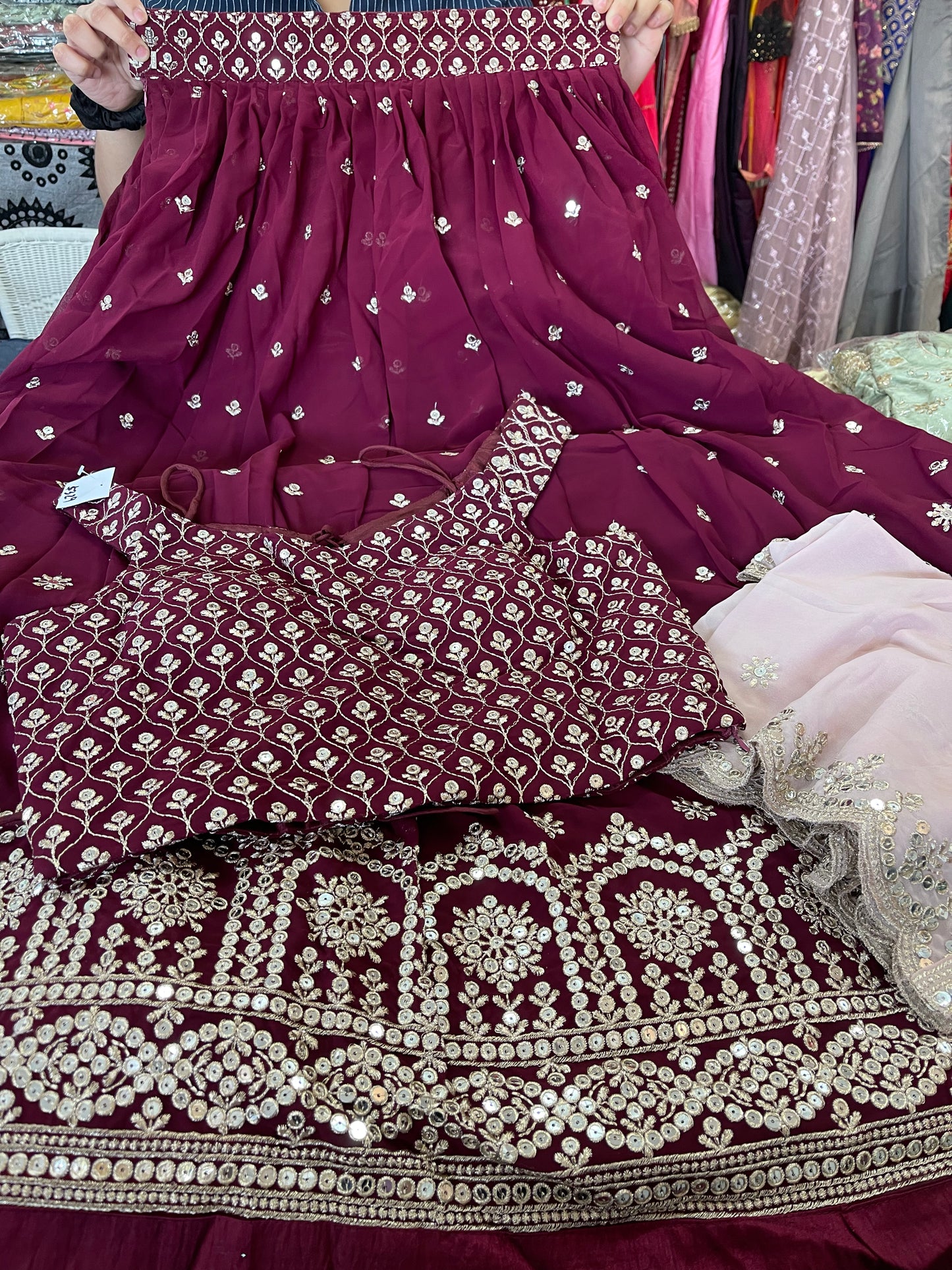 Beautiful designer ready made lengha suit