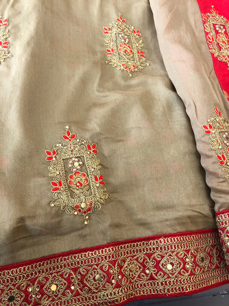Beautiful designer half & half silk saree