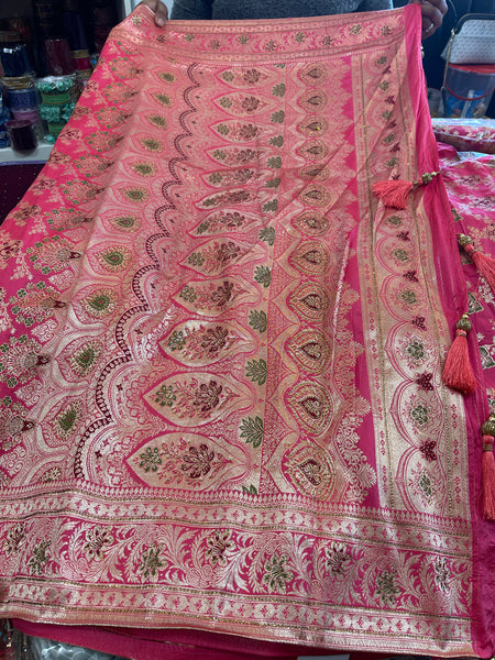 Beautiful designer floral silk saree