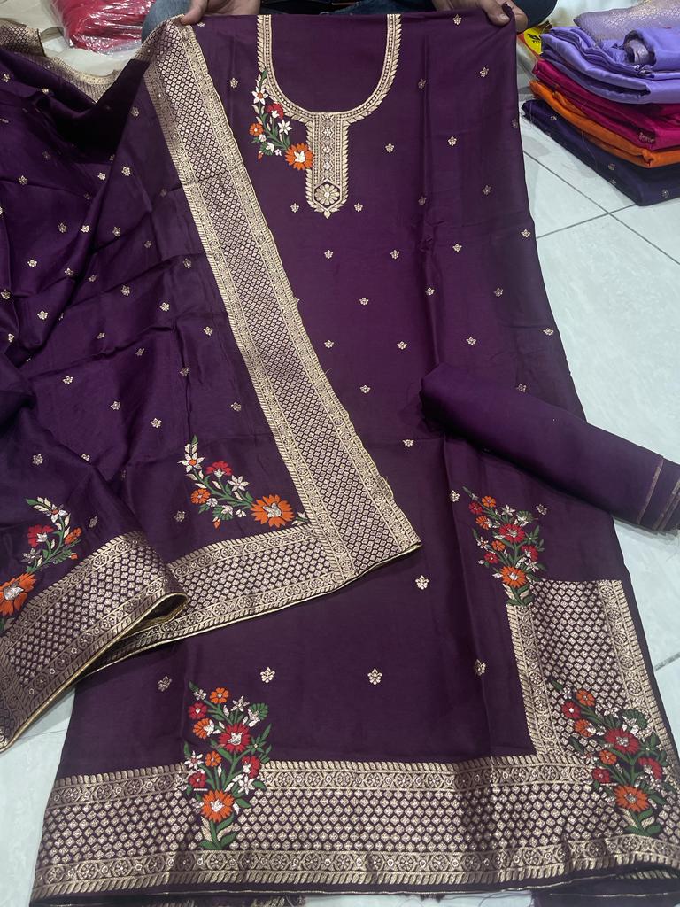 Beautiful designer unstitched punjabi patiala suit