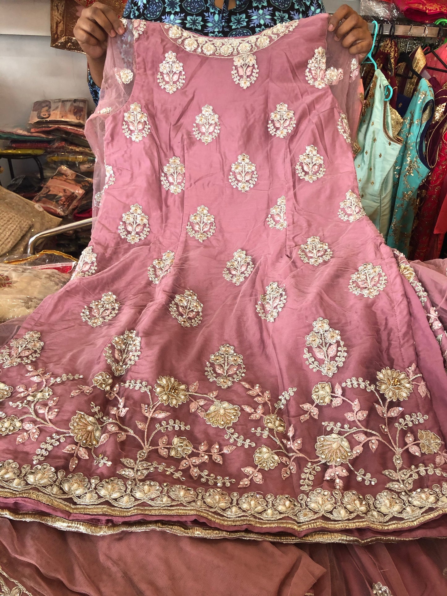 Beautiful designer heavily embroidery sharara suit