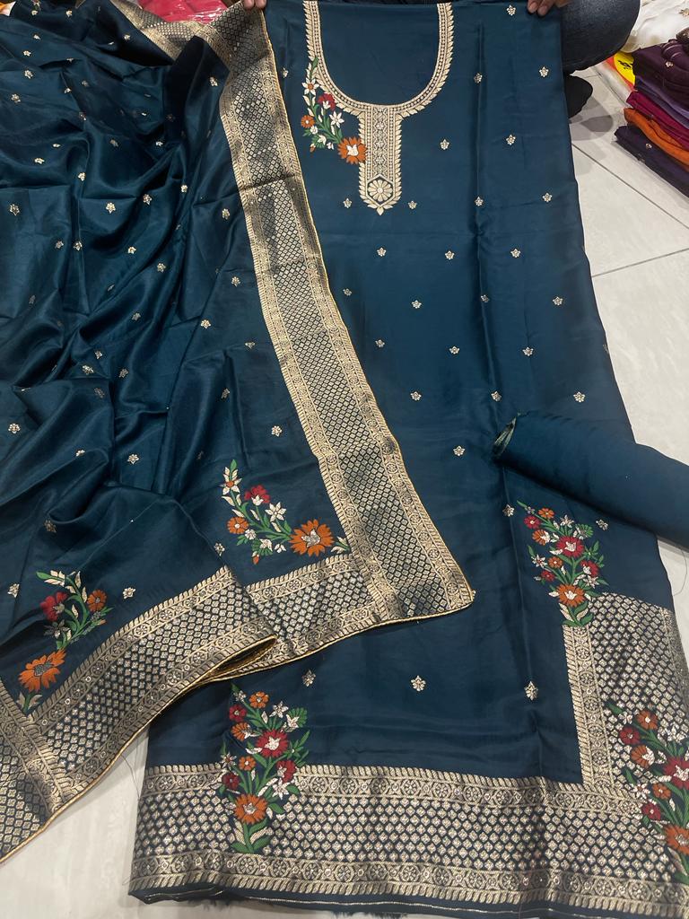 Beautiful designer unstitched punjabi patiala suit