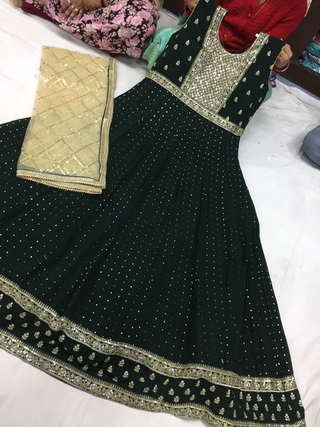 Beautiful designer gown style anarkali suit with belt