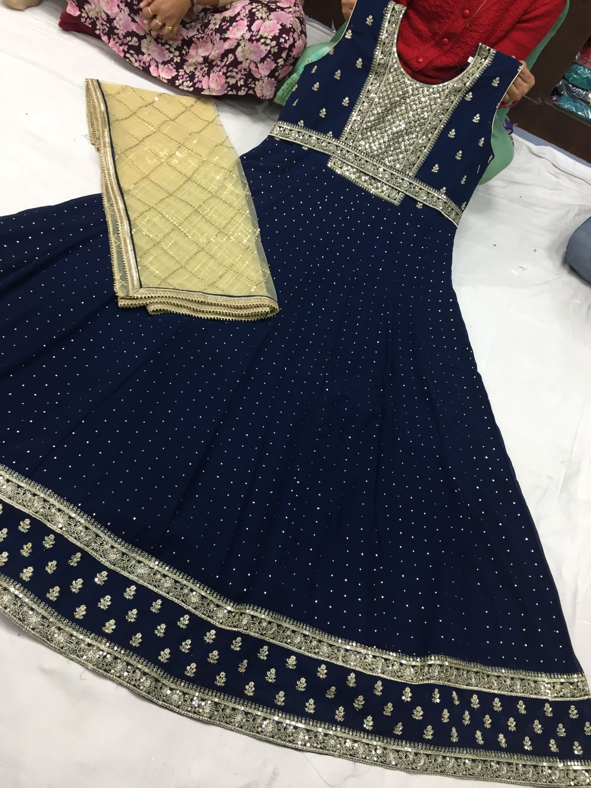 Beautiful designer gown style anarkali suit with belt