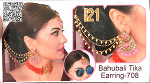 Beautiful designer bahubali tikka earrings set