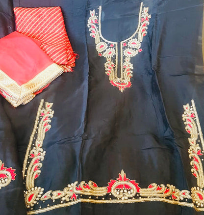 Beautiful designer unstitched punjabi patiala suit