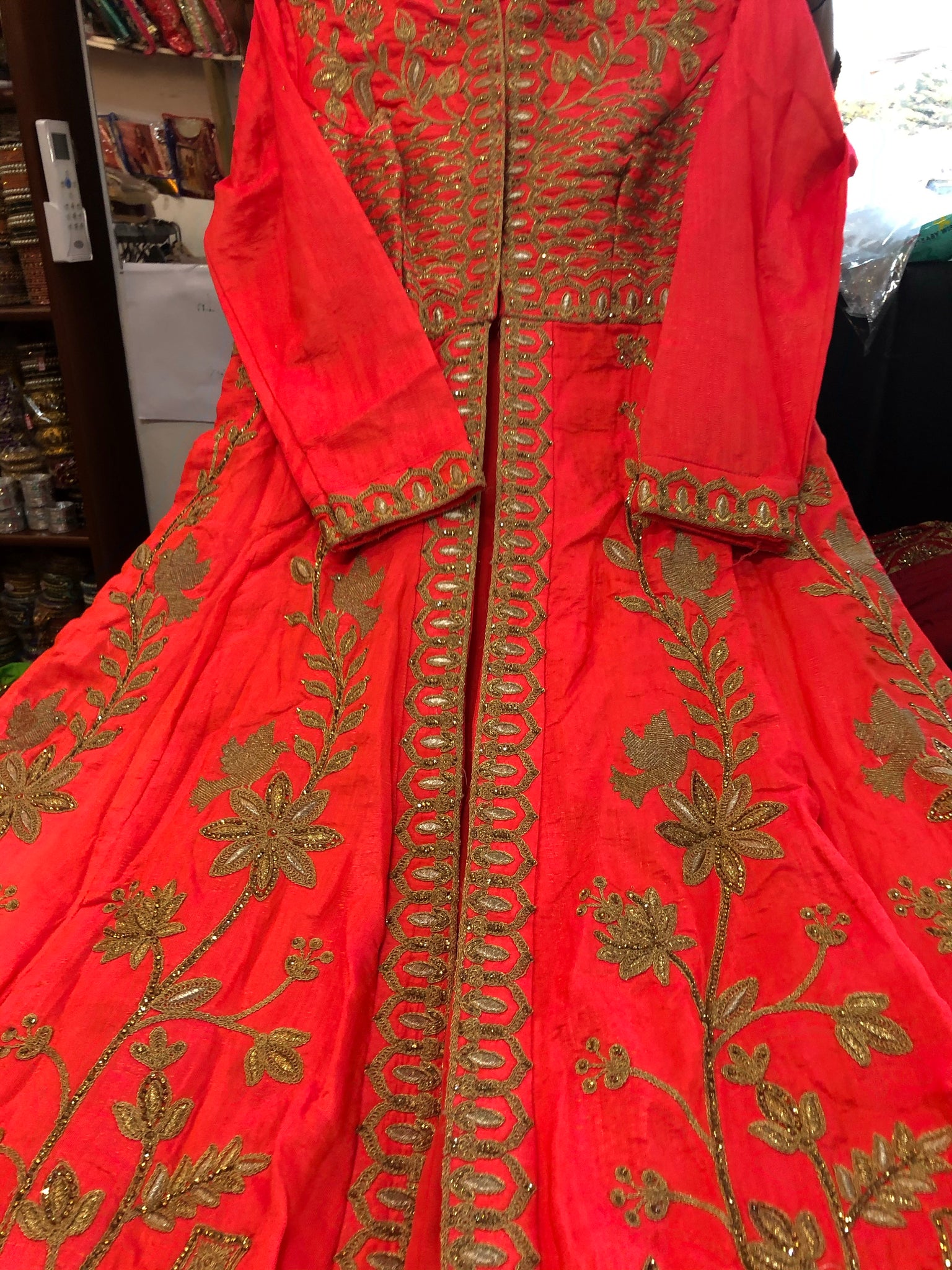 Beautiful designer heavily embroidery long jacket / koti