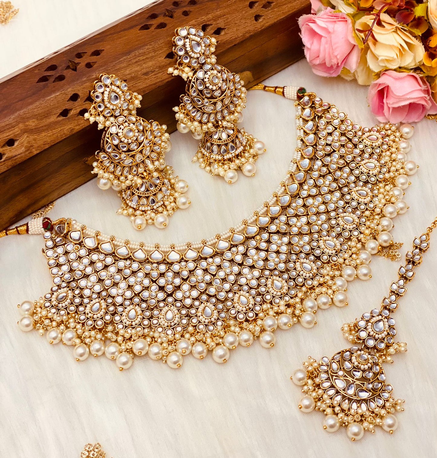 Beautiful designer kundan necklace set