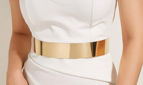 Maxbell Women Pearls Metal Waist Chain Belt For Wedding Bridal Dress Gown  Silver 02