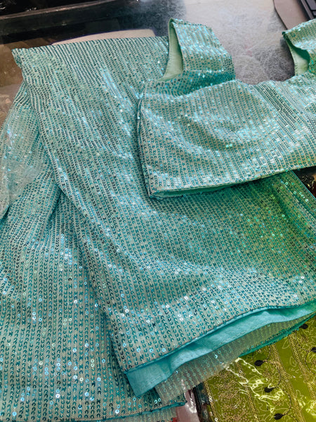 Beautiful designer sequins saree with readymade blouse