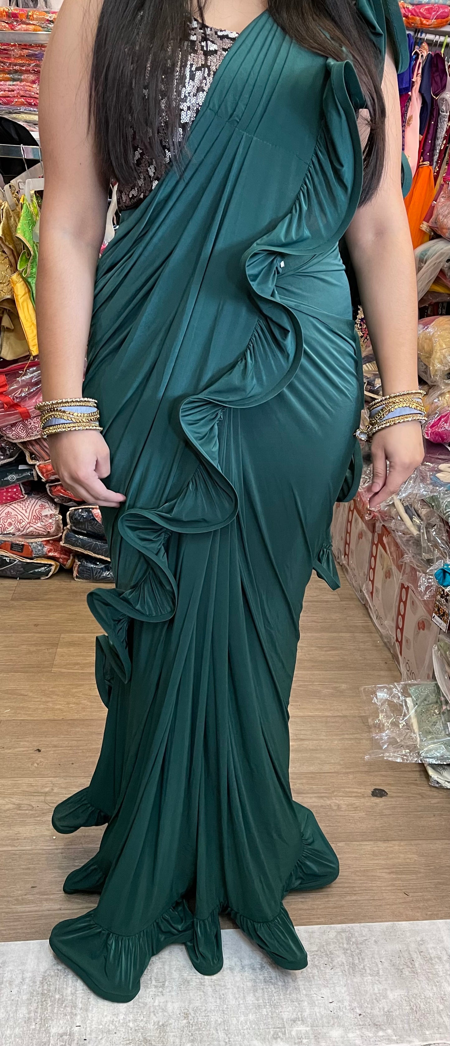 Beautiful designer ready made saree with stitch blouse