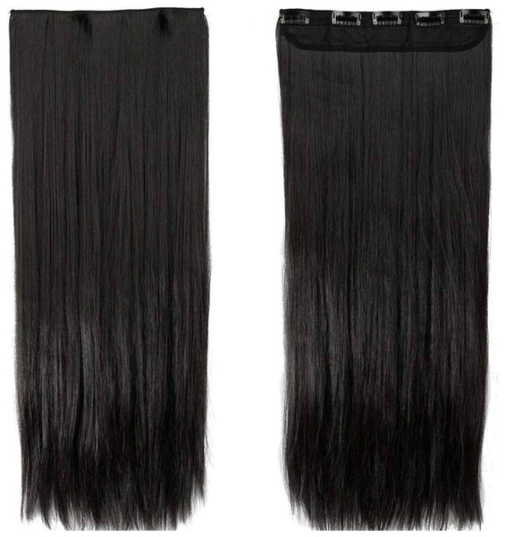 Pema Hair Extensions And Wigs Women's 5 Clip Hair Extension (Black, 20 Inch)