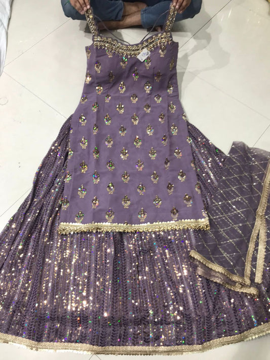 Beautiful designer long top lengha