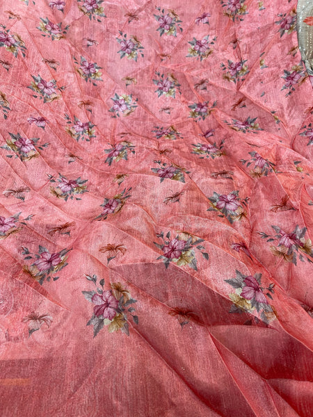 Beautiful designer floral sequins saree