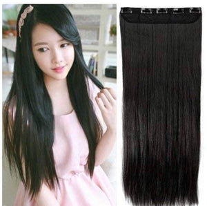 Pema Hair Extensions And Wigs Women's 5 Clip Hair Extension (Black, 20 Inch)