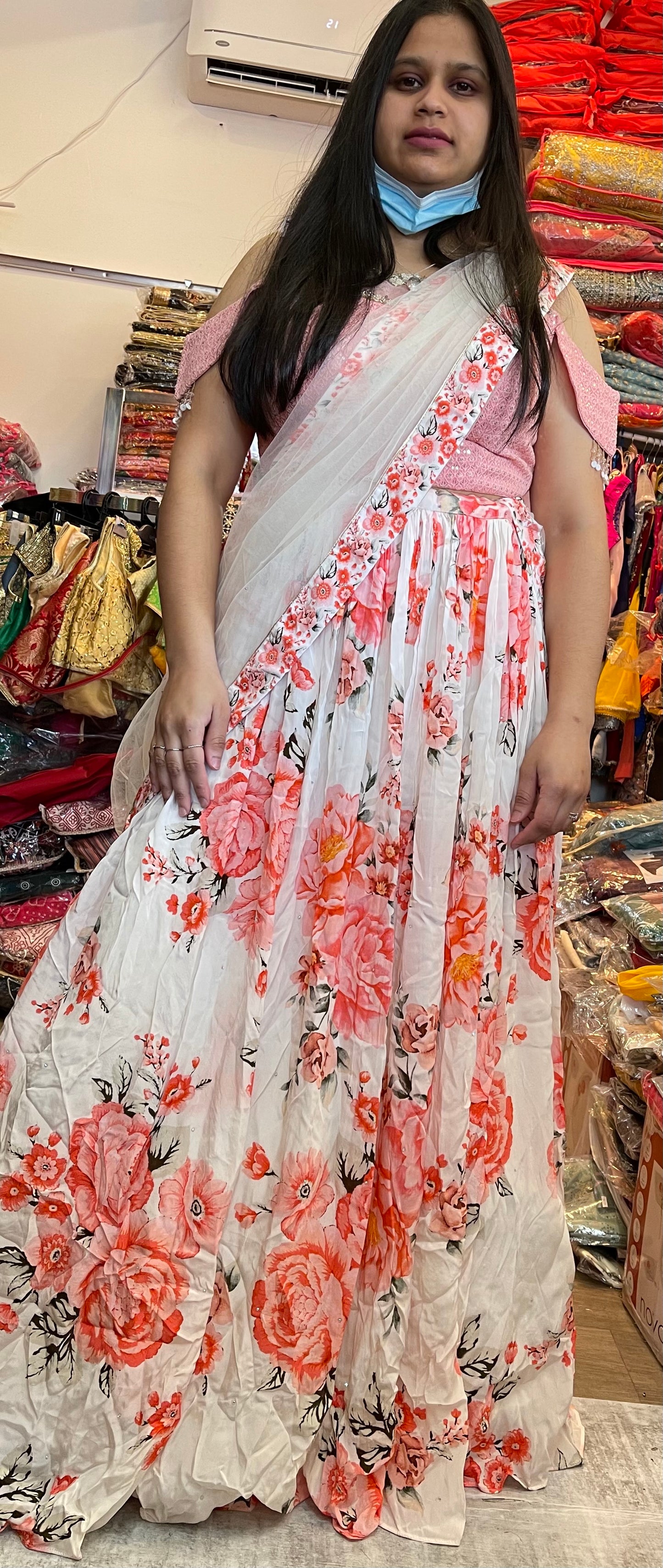 Beautiful designer floral lengha choli