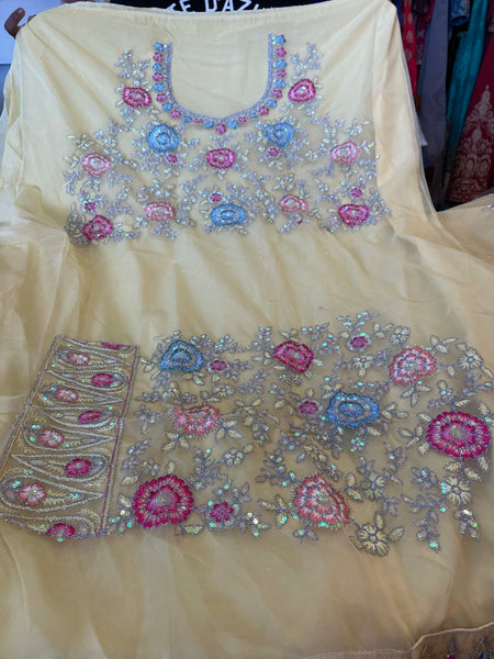 Beautiful designer sequin work fully embroidery lengha