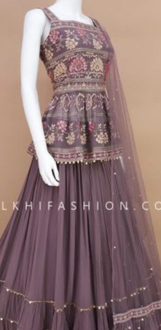 Beautiful designer long top lengha