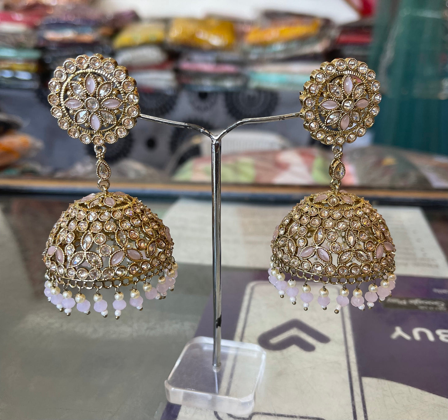 Beautiful designer polki earrings