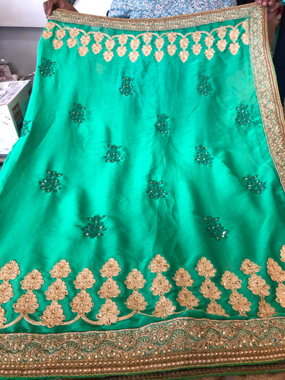 Beautiful designer half & half heavily embroidery saree